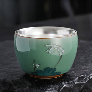Buddha Gift Butterfly Goldfish Lotus Koi Fish Ceramic Teacup Kung Fu Tea Cup 120ml