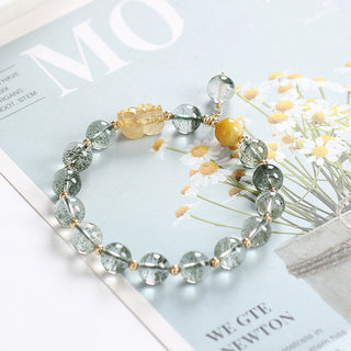 Buddha Gift Green Phantom Citrine PiXiu Confidence Bracelet
