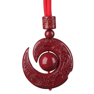 Buddha Gift One's Luck Improves Design Patern Natural Cinnabar Concentration Necklace Pendant
