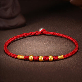 Buddha Gift 999 Gold Beads Luck King Kong Knot Handmade Braided Protection Bracelet