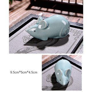 Buddha Gift Chinese Zodiac Wealth Ceramic Tea Pet Home Figurine Decoration