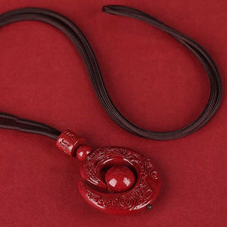 Buddha Gift One's Luck Improves Design Patern Natural Cinnabar Concentration Necklace Pendant