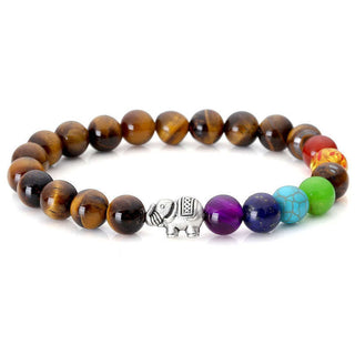 Buddha Gift Lava Rock Tiger Eye Stone Elephant Diffuser Peace Healing Bracelet