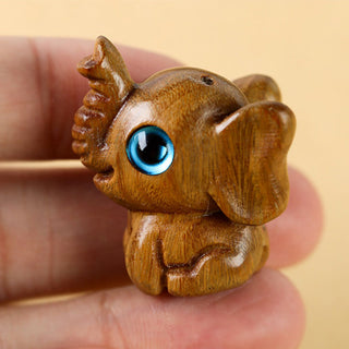 Buddha Gift Sandalwood Small Leaf Red Sandalwood Green Sandalwood Lucky Mini Elephant Carved Protection Decoration