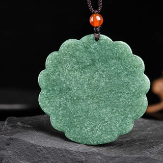 Buddha Gift Natural Jade Peacock Luck Prosperity Necklace Pendant