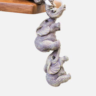 Buddha Gift 3pcs Feng Shui Elephant Sitter Figurines Wealth Figurine Home Decoration