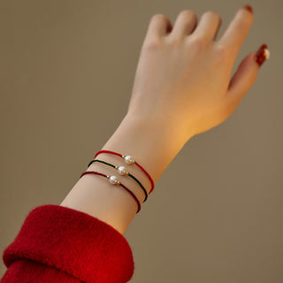 Buddha Gift Natural Pearl Bead Luck Braid String Bracelet