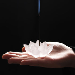 Buddha Gift Mini Lotus Liuli Crystal Healing Meditation Stick Incense Burner