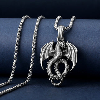 Buddha Gift Pure Tin Dragon Luck Success Necklace Pendant