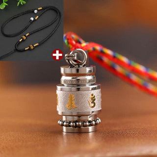 Buddha Gift Tibet Om Mani Padme Hum Shurangama Mantra Titanium Steel Wisdom Amulet Necklace Pendant