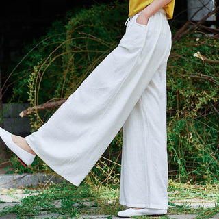 Buddha Gift Plain Wide Leg Pants Dance Women's Yoga Pants With Pockets