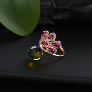 Buddha Gift Peacock Amber Fortune Love Necklace Pendant Ring