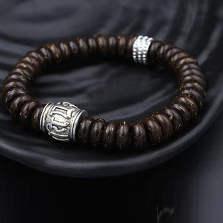 Buddha Gift Natural Tibetan Coconut Shell Om Mani Padme Hum Positive Bracelet