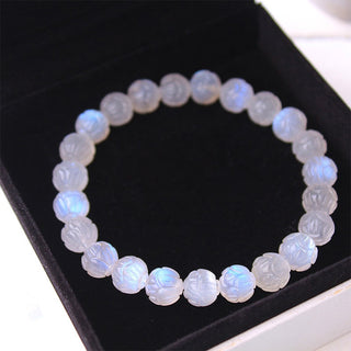 Buddha Gift Natural Moonstone Lotus Love Bracelet