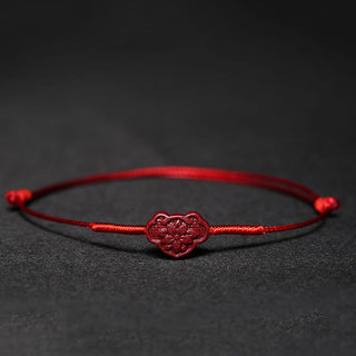 Buddha Gift Handmade Plum Blossom Four Leaf Clover PiXiu Lotus Koi Fish Cinnabar Blessing Braid Bracelet