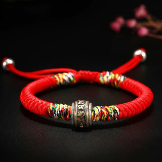 Buddha Gift 925 Sterling Silver Om Mani Padme Hum King Kong Knot Faith Bracelet