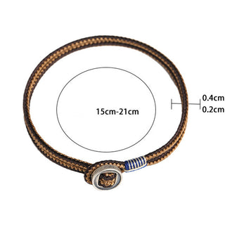 Buddha Gift  925 Sterling Silver Handmade Button Protection Weave String Bracelet