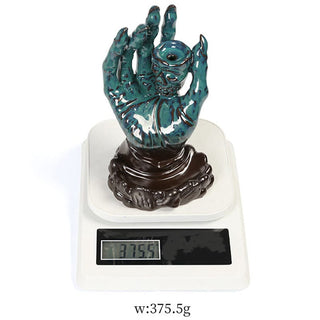 Buddha Gift Halloween Ghost Hand Skull Head Ceramic Peace Healing Incense Burner Decoration