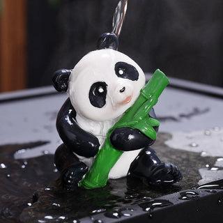 Buddha Gift Color Changing Small Cute Panda Bamboo Tea Pet Resin Home Figurine Decoration