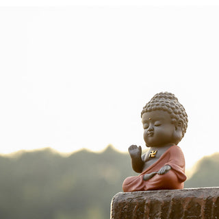 Buddha Gift Small Buddha Serenity Purple Clay Home Desk Decoration