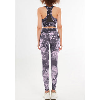 Buddha Gift 2Pcs Floral Flowers Print Crop Tank Top Pants Sports Gym Outfits Fitness Yoga Women's Yoga Sets