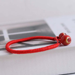 Buddha Gift FengShui Lucky Red String Ceramic Bracelet