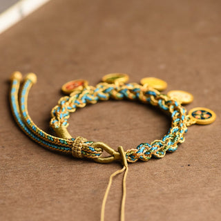 Buddha Gift Tibetan Five God Of Wealth Luck Handcrafted Braid String Bracelet