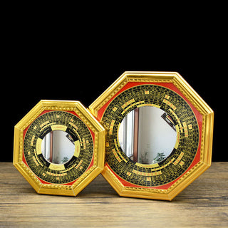 Buddha Gift Feng Shui Bagua Map Five-Emperor Coins Gourd Balance Living Room Energy Map Mirror