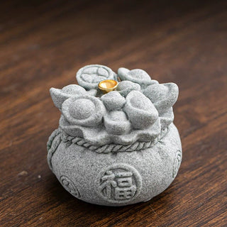 Buddha Gift Chinese Character Fu Ingots Healing Incense Burner Desk Decoration