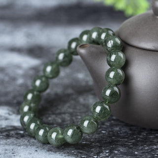 Buddha Gift Natural Green Crystal Blessing Wealth Bracelet