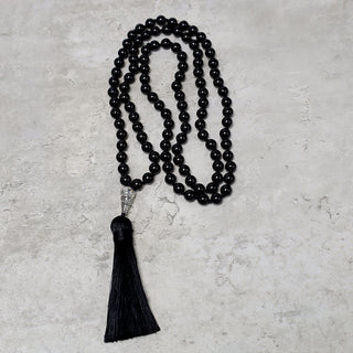 Buddha Gift 108 Mala Black Onyx Beads Yoga Meditation Prayer Beads Necklace