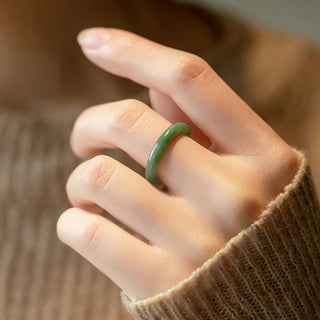 Buddha Gift Natural Jade Prosperity Abundance Ring