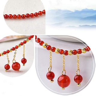 Buddha Gift Red Agate Confidence Calm Anklet