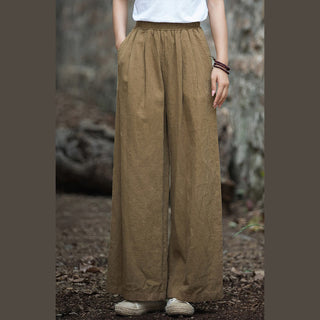 Buddha Gift Retro Wide Leg Pants Casual Women's Yoga Pants With Pockets