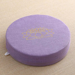 Buddha Gift Lotus Embroidery Cotton Linen Meditation Seat Cushion
