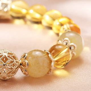 Buddha Gift Citrine Generosity Prosperity Beaded Bracelet
