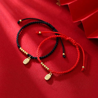 Buddha Gift Handmade Fu Character Charm Luck Fortune Rope Bracelet