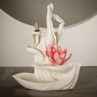 Buddha GiftTibetan Lotus Blessing Incense Burner Decoration