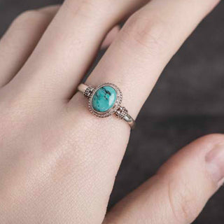 Buddha Gift 925 Sterling Silver Turquoise Wisdom Love Ring