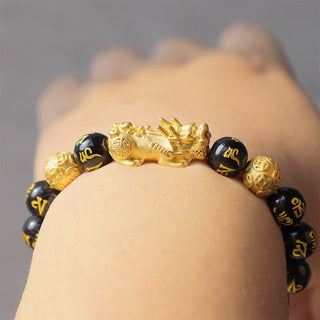 Buddha Gift FengShui PiXiu Obsidian Wealth Bracelet