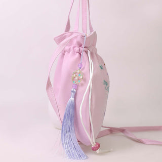 Buddha Gift Suzhou Embroidery Lotus Deer Epiphyllum Peony Rabbit Cotton Linen Tote Crossbody Bag Shoulder Bag Handbag