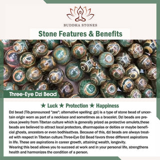 Buddha Gift Tibetan Three-eyed Dzi Bead Luck Protection Braided Bracelet