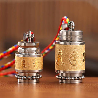 Buddha Gift Tibet Om Mani Padme Hum Shurangama Mantra Titanium Steel Wisdom Amulet Necklace Pendant