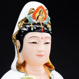Buddha Gift Chenrezig Bodhisattva Avalokitesvara Success Ceramic Statue Home Decoration