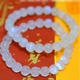 Buddha Gift Natural Moonstone Lotus Love Bracelet