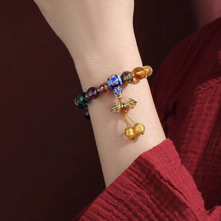 Buddha Gift Tibetan Colorful Incense Ash Liuli Glass Bead Om Mani Padme Hum Dorje Vajra 18 Beads Wrist Mala