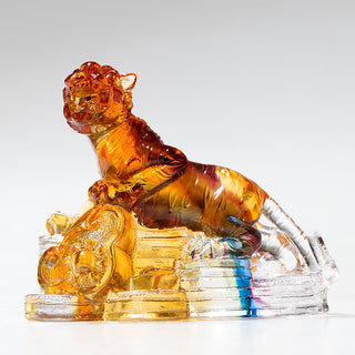 Buddha Gift Year of the Dragon Handmade 12 Chinese Zodiac Liuli Crystal Art Piece Protection Home Office Decoration