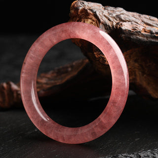 Buddha Gift Natural Strawberry Quartz Love Healing Bracelet Bangle