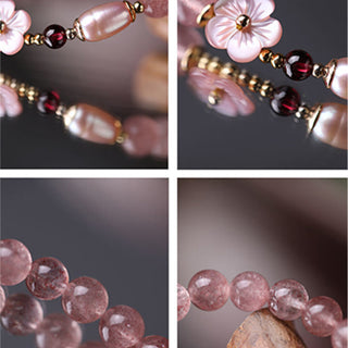 Buddha Gift Strawberry Quartz Peach Blossom Love Bracelet