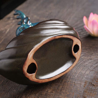 Buddha Gift Little Deer Ceramic Lotus Meditation Incense Burner Decoration